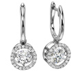 Boucles d&#39;oreilles en argent sterling avec pendentifs en or 925